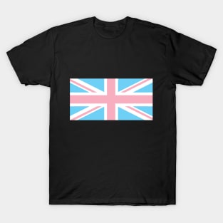 TRANSGENDER UK FLAG (UNION JACK) - PALE BLUE, WHITE AND PINK TRANSGENDER FLAG T-Shirt